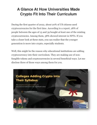 a glance at how universities made crypto fit into