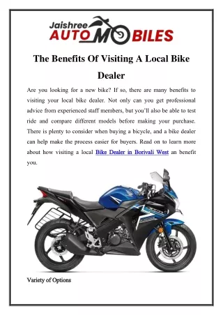 Bike Dealer in Borivali West Call- 8484930609