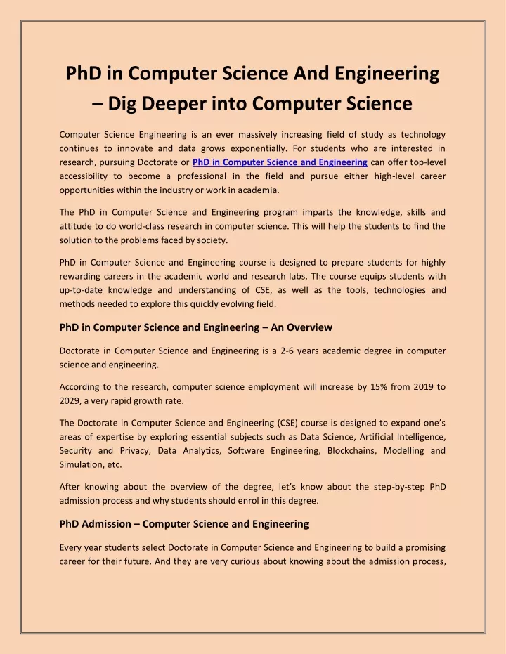 phd in computer science and engineering