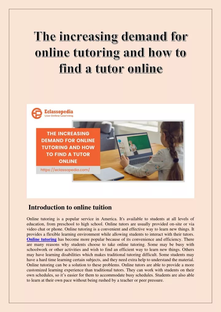 introduction to online tuition