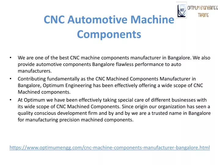 cnc automotive machine components