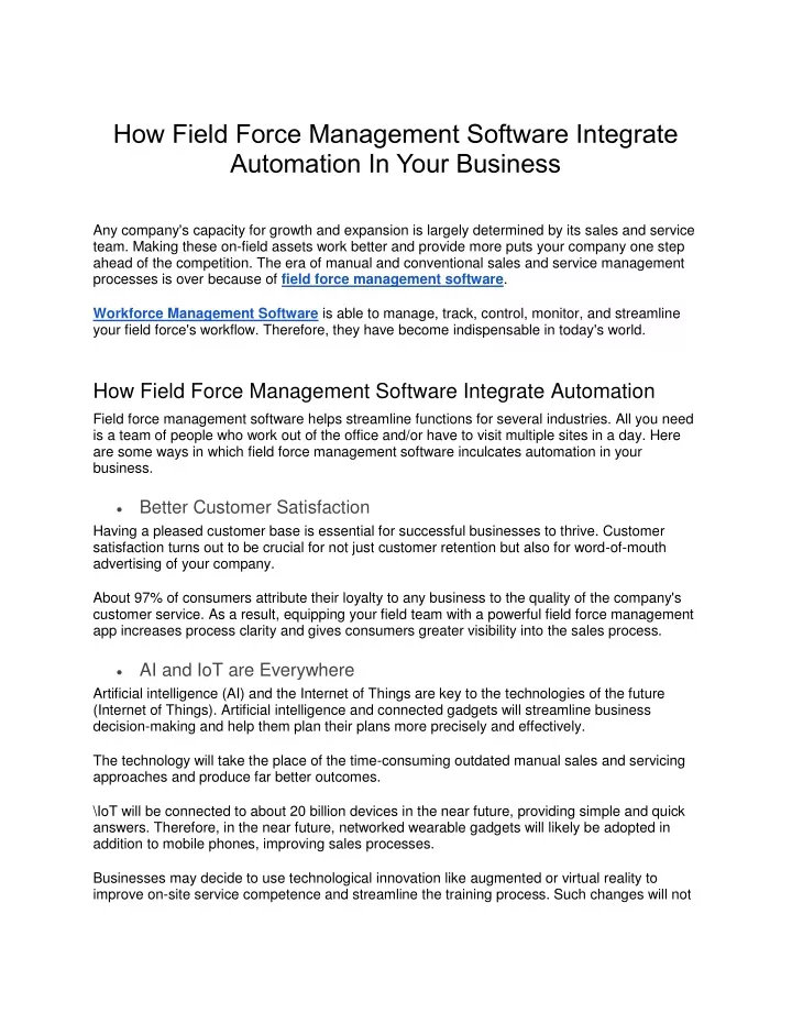 how field force management software integrate