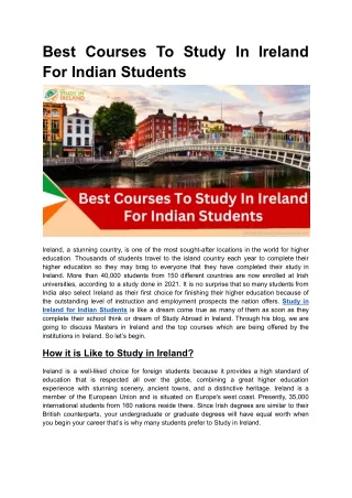 Best Courses To Study In Ireland For Indian Students.docx