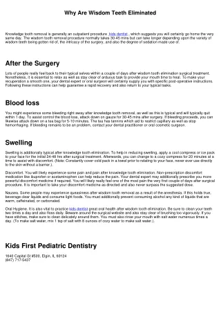 Why Are Knowledge Teeth Removed