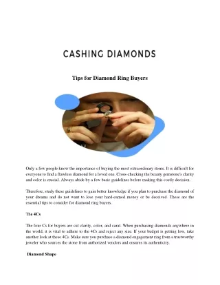 tips for diamond ring buyers