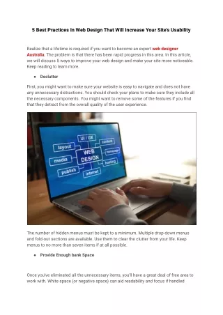 5 best practices in web design that will increase