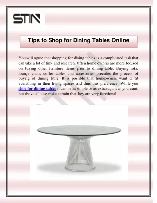 tips to shop for dining tables online