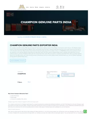 Choose Champion Spare Parts with some genuine reason