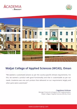 Waljat College of Applied Sciences | College erp software | College erp system