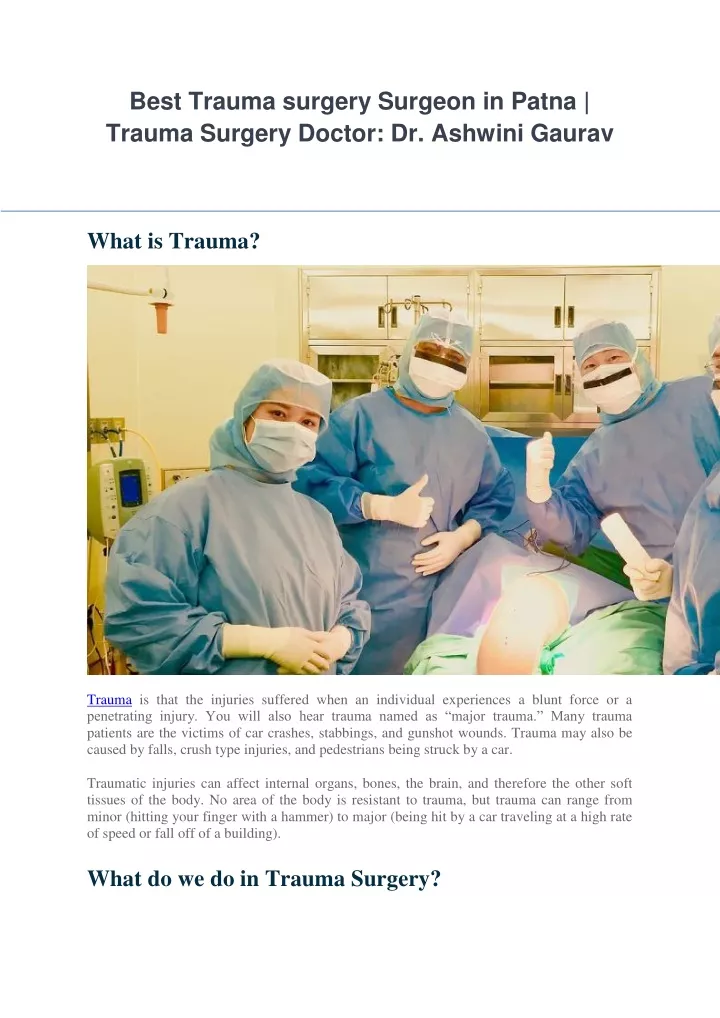 best trauma surgery surgeon in patna trauma
