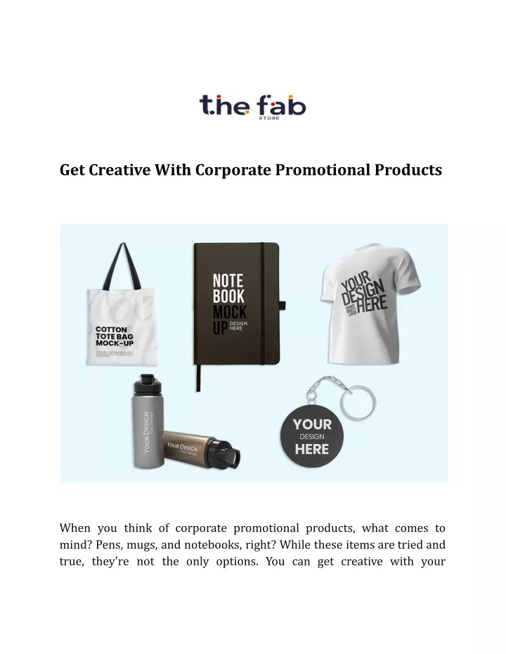 get creative with corporate promotional products