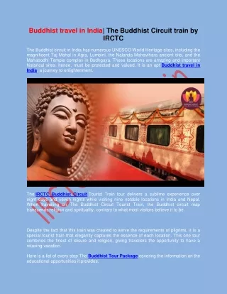 buddhist travel in india the buddhist circuit