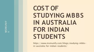 Cost of studying MBBS in Australia for Indian students