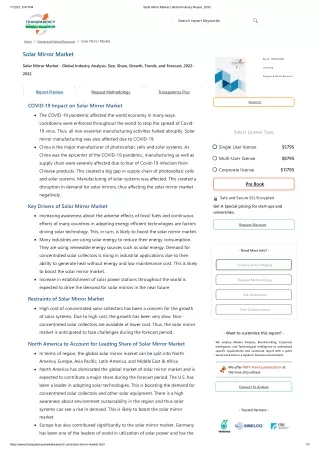Solar Mirror Market _ Global Industry Report, 2032