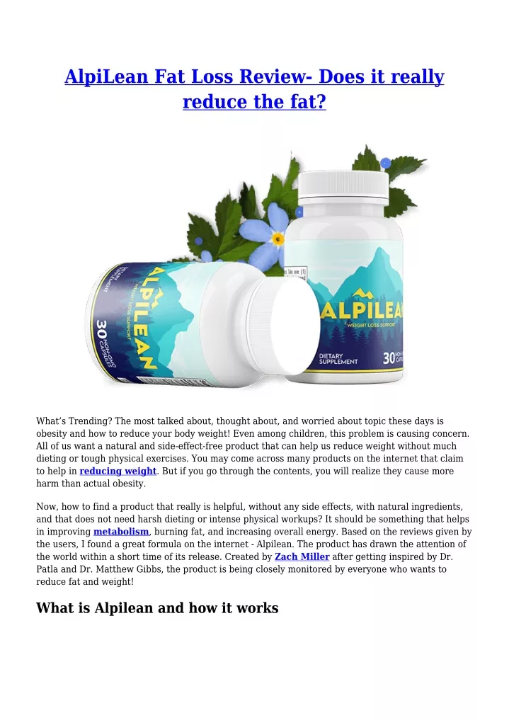 alpilean fat loss review does it really reduce