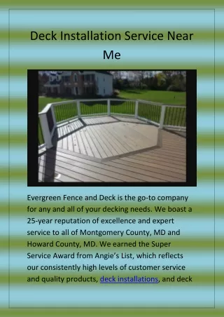 Deck Installation Service Near Me