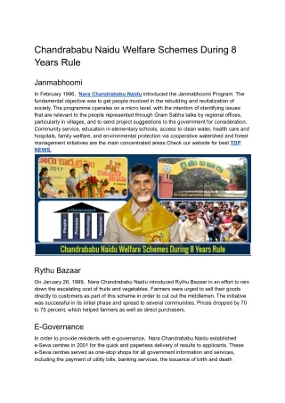 chandrababu naidu welfare schemes during 8 years