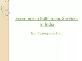 ecommerce fulfillment services in india