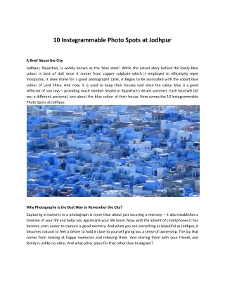 10 Instagrammable Photo Spots at Jodhpur