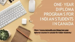 One-Year Diploma Programs for Indian Students in Canada