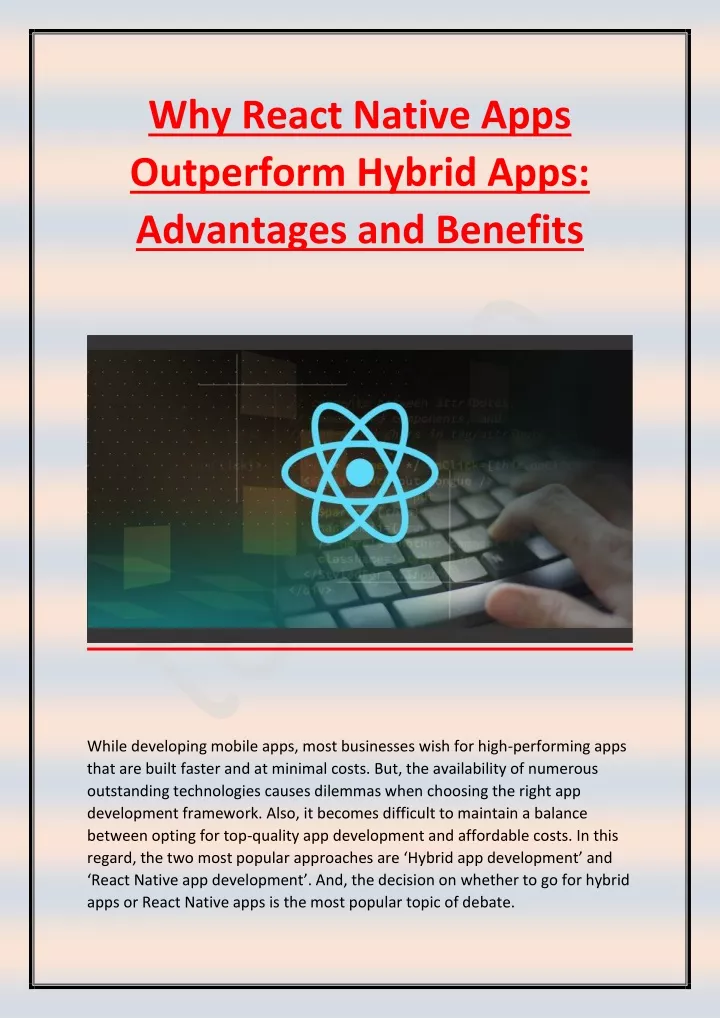 why react native apps outperform hybrid apps