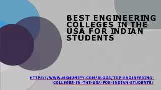 Best Engineering Colleges in the USA for Indian Students