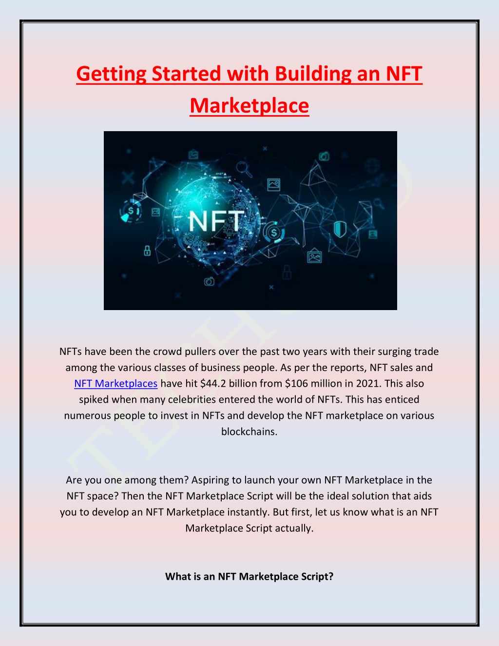 PPT - Getting Started with Building an NFT Marketplace 1 PowerPoint ...