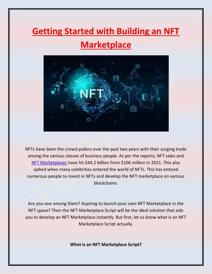 getting started with building an nft marketplace