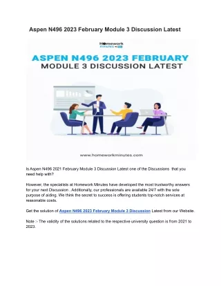 aspen n496 2023 february module 3 discussion