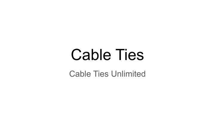 cable ties