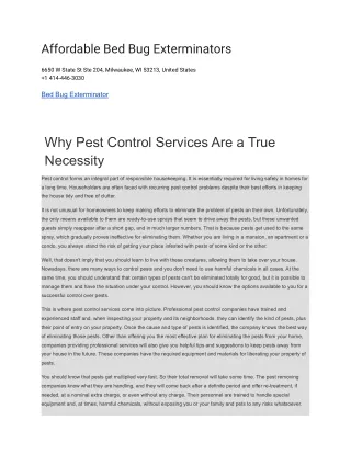affordable bed bug exterminators