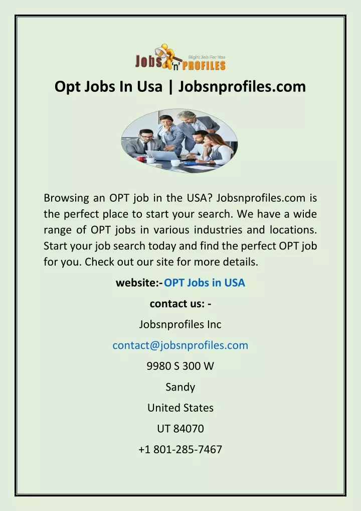 opt jobs in usa jobsnprofiles com
