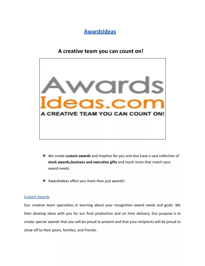 awardsideas