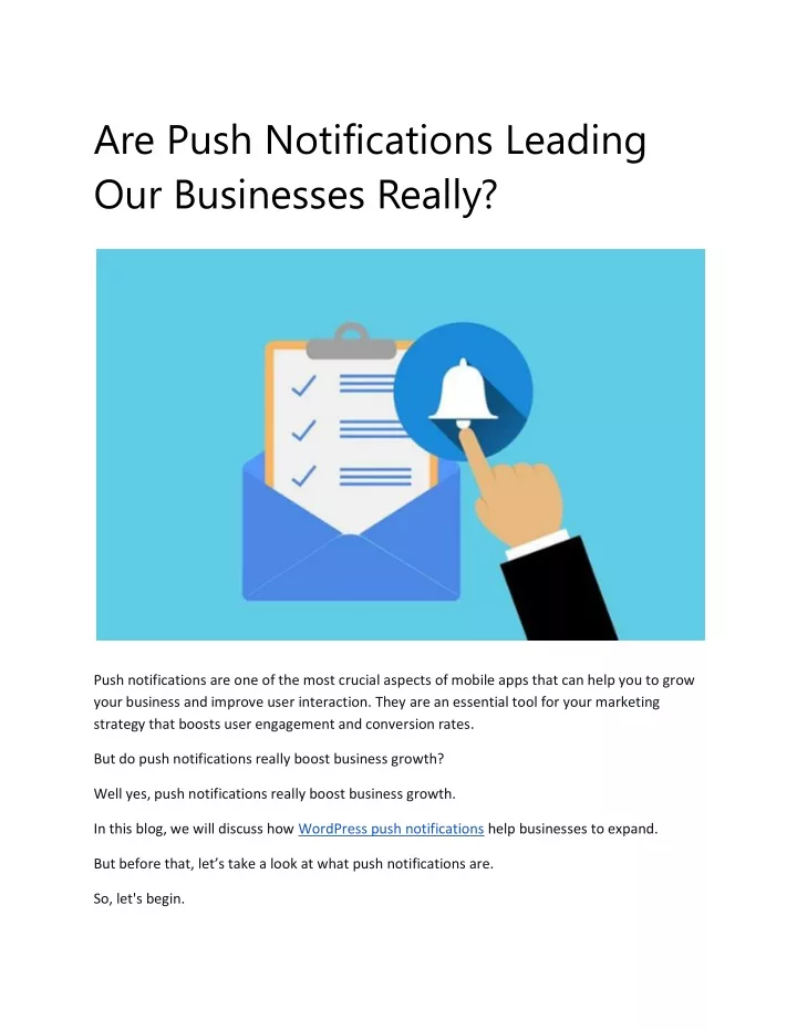 are push notifications leading our businesses