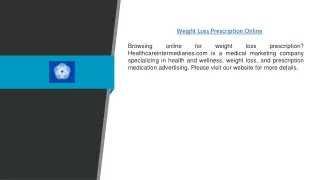 Weight Loss Prescription Online | Healthcareintermediaries.com