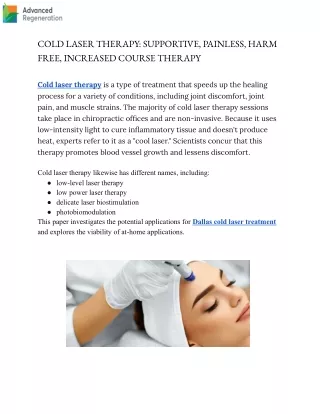 Cold Laser Therapy in Dallas By Advanced Regeneration