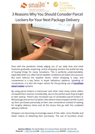 3 Reasons Why You Should Consider Parcel Lockers for Your Next Package Delivery