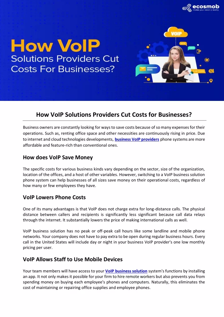 how voip solutions providers cut costs