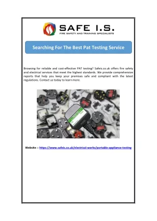 Searching For The Best Pat Testing Service