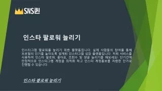 인스타 팔로워 늘리기 | SNS퀸