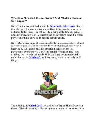 What Is A Minecraft Clicker Game
