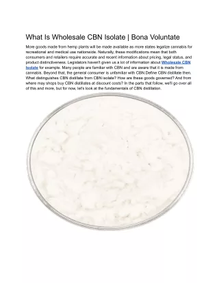 What Is Wholesale CBN Isolate _ Bona Voluntate