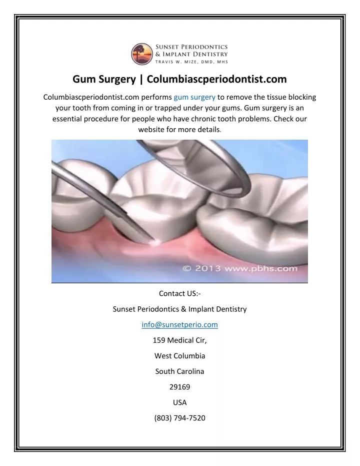 gum surgery columbiascperiodontist com