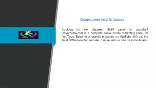 Cheapest Smm Panel for Youtube | Yoyomedia.com