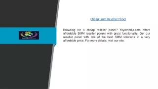 Cheap Smm Reseller Panel | Yoyomedia.com