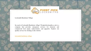 Locksmith Buckshaw Village   Firstpicklocksmiths.co.uk