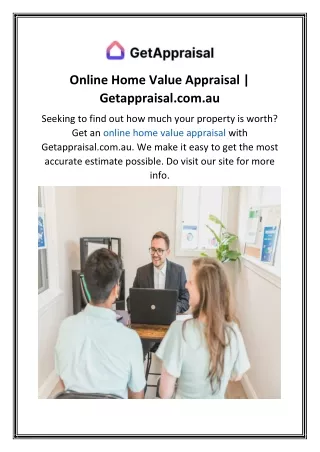 online home value appraisal getappraisal com au