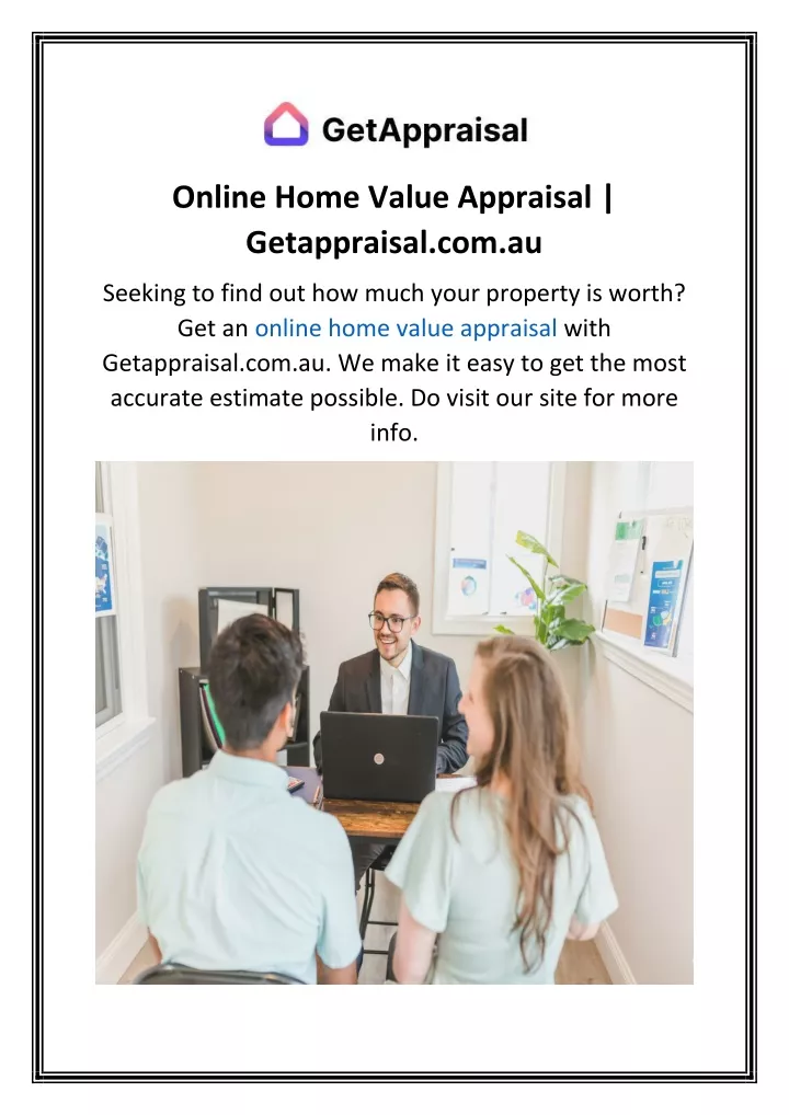 online home value appraisal getappraisal com au