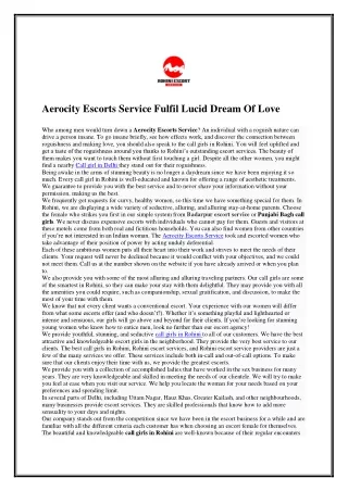 Aerocity Escorts Service Fulfil Lucid Dream Of Love