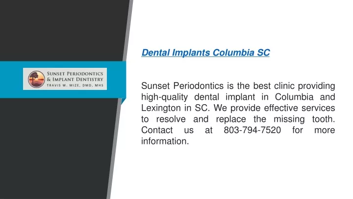 dental implants columbia sc sunset periodontics